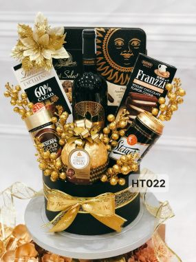 GIỎ QUÀ TẾT BÁNH KEỌ NHẬP 2025 bk25-08-RƯỢU NGOẠI SG