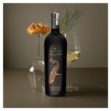 Hộp quà vang con công Vindoro Gold 24 Karat – Ý