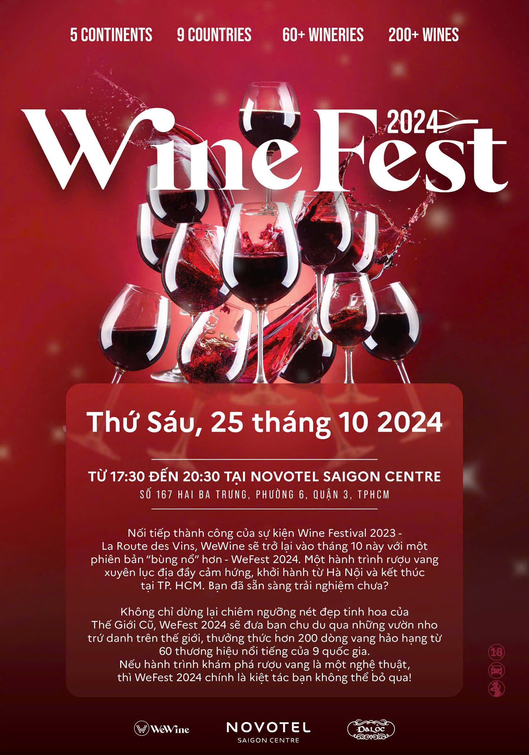 WineFest 2024: Lễ Hội Rượu Vang Đẳng Cấp Quốc Tế Tại Novotel Saigon Centre