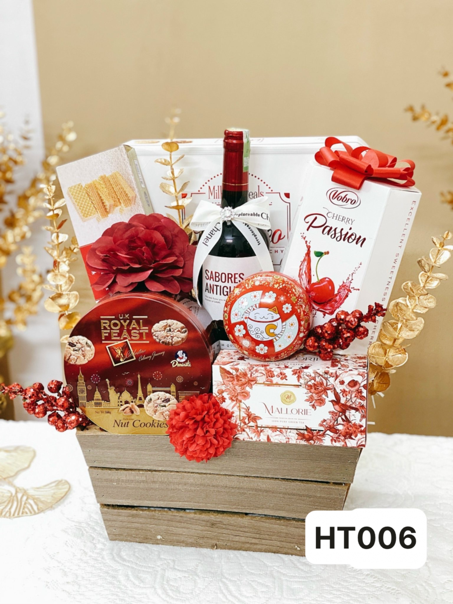 GIỎ QUÀ TẾT BÁNH KEỌ NHẬP 2025 bk25-02 -RƯỢU NGOẠI SG