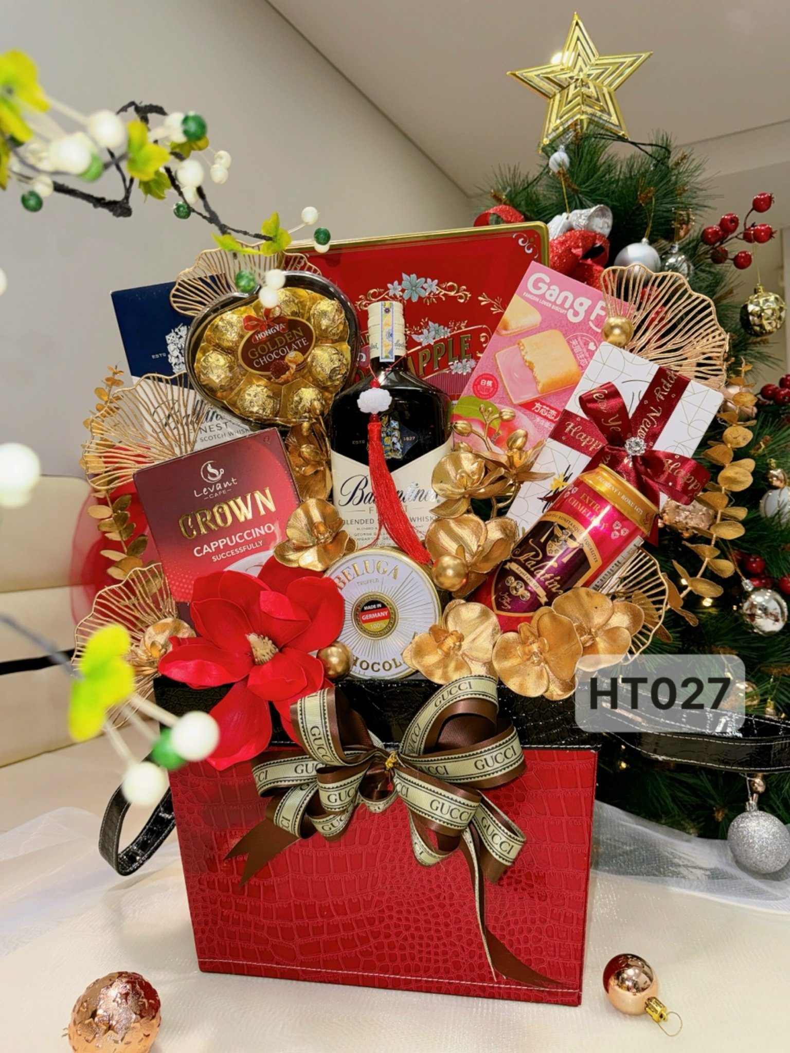 GIỎ QUÀ TẾT BÁNH KEỌ NHẬP 2025 bk25-12 - RƯỢU NGOẠI SG