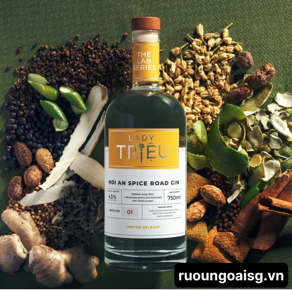 RƯỢU GIN LADY TRIEU - HOI AN SPICE ROAD GIN
