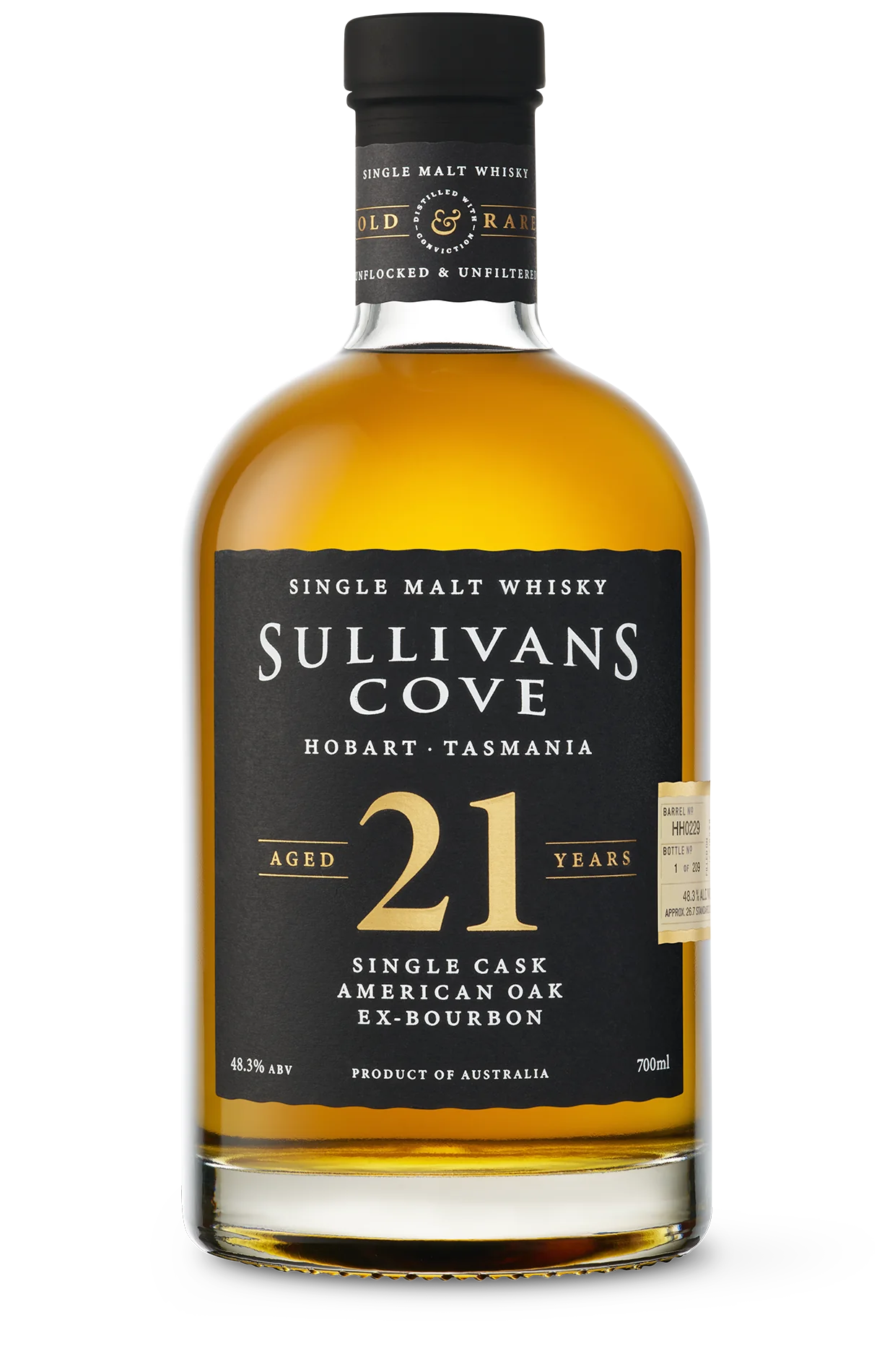 Rượu Whisky Úc Sullivans Cove 21 Year Old American Oak